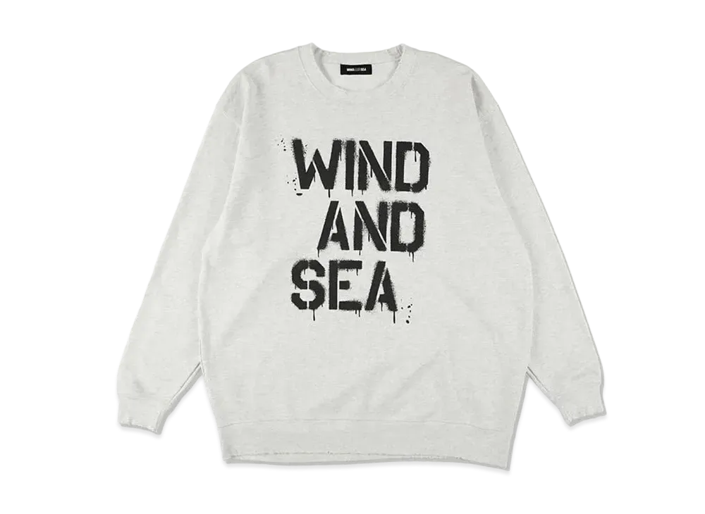 WIND AND SEA Spray Logo Crewneck Sweatshirt "Gray"