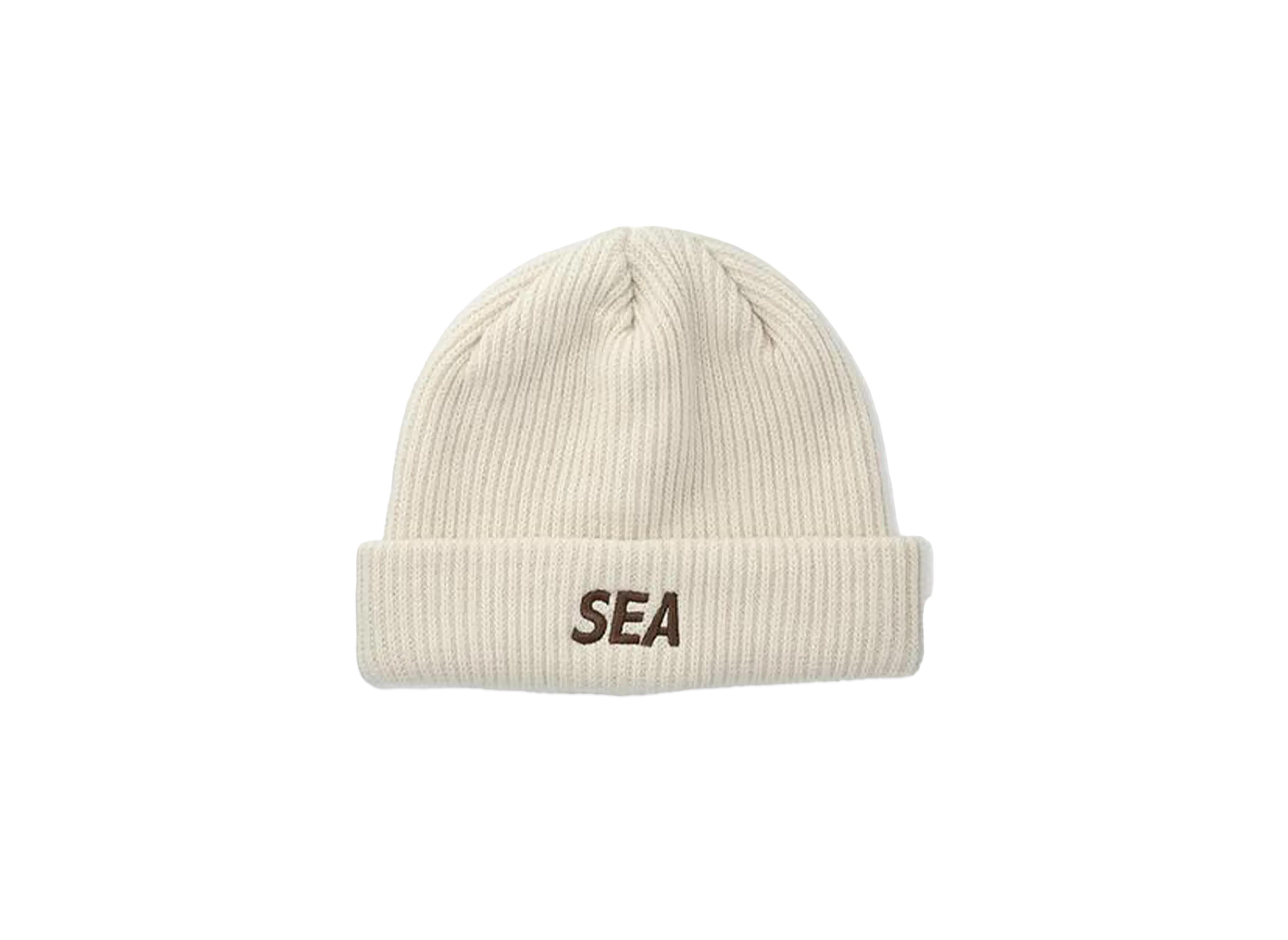 WIND AND SEA Logo Knit Cap "White"