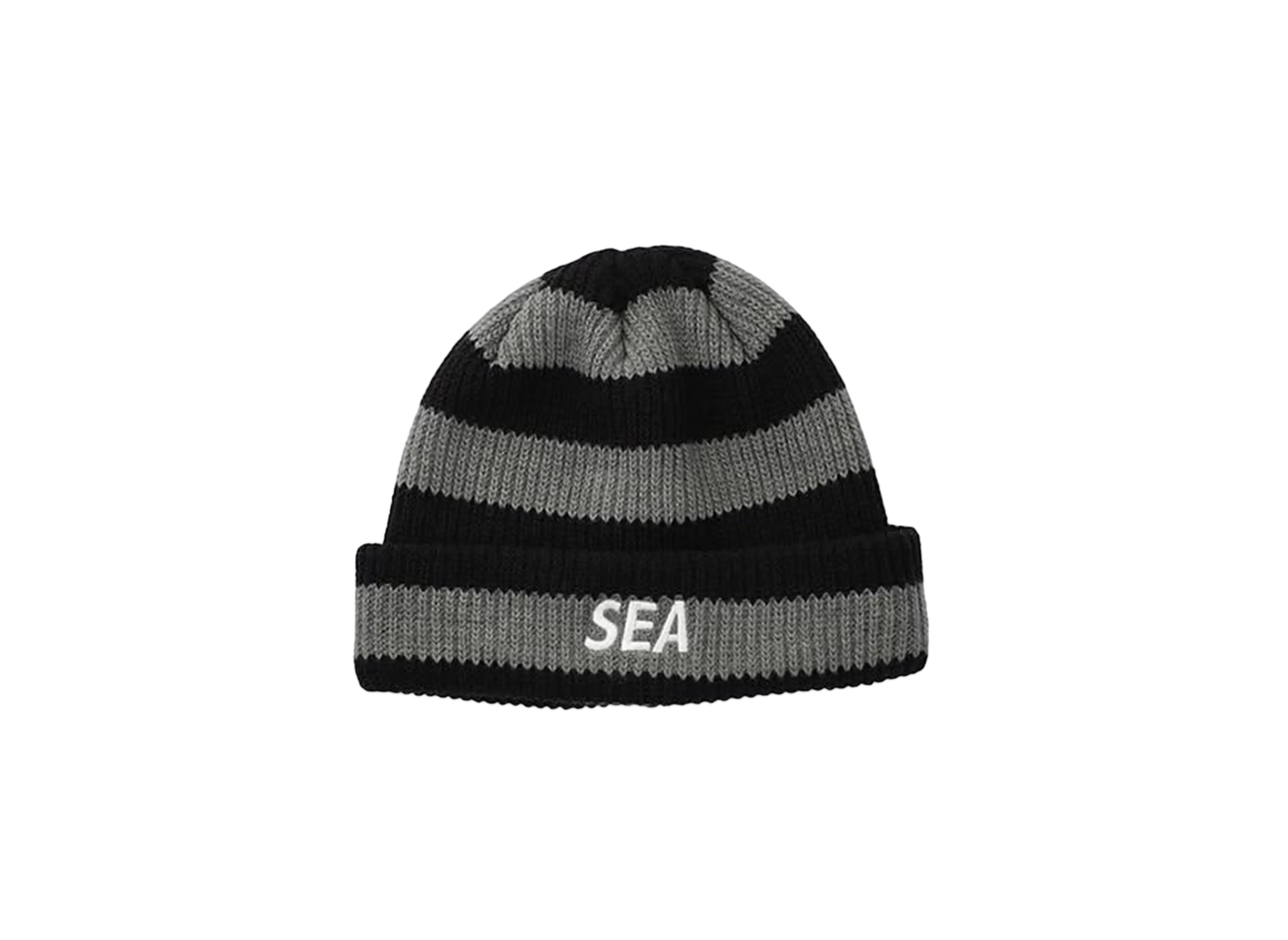 WIND AND SEA Logo Knit Cap "Black_Gray"