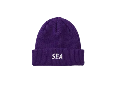 WIND AND SEA Logo Knit Cap "Purple"