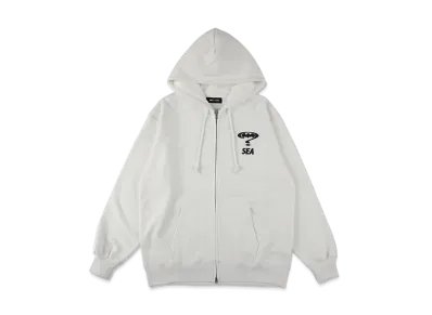 WIND AND SEA x BATMAN The Riddler Zip Up Sweatshirt "White"