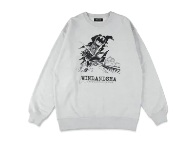 WIND AND SEA x BATMAN Batmobile Comic Crewneck Sweatshirt "Gray"