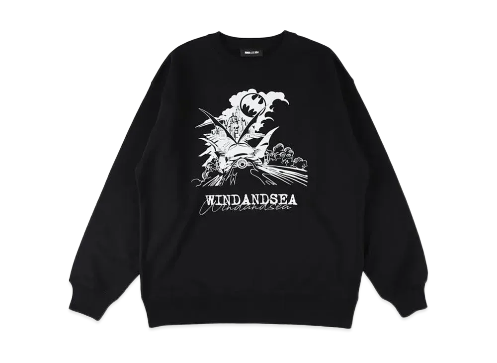 WIND AND SEA x BATMAN Batmobile Comic Crewneck Sweatshirt "Black"
