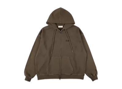 WIND AND SEA Pigment Zip Up Sweatshirt "Brown"