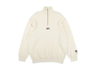 WIND AND SEA Half Zip Cotton Cashmere Knit "Off_White"