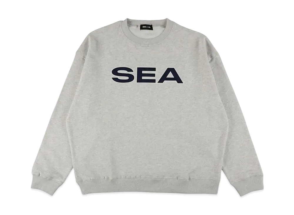 WIND AND SEA Satin Patch Crewneck Sweatshirt "Gray"