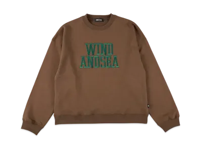 WIND AND SEA College Logo Crewneck Sweatshirt "Brown"