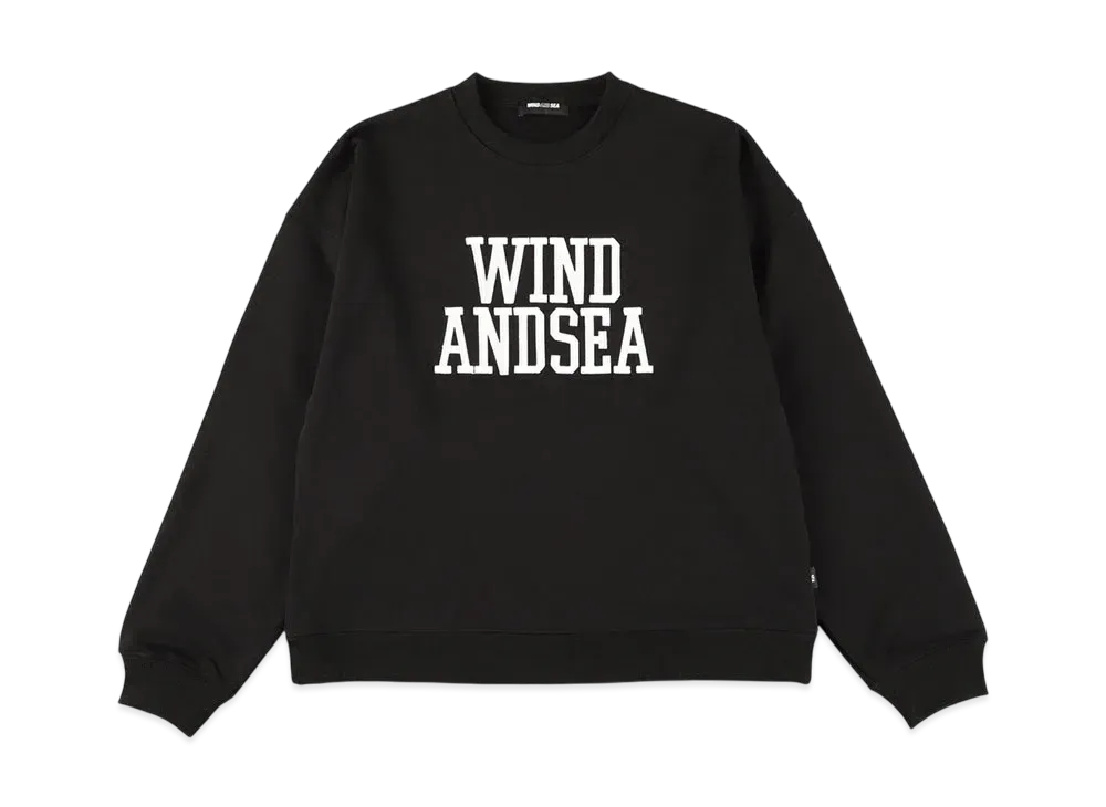 WIND AND SEA College Logo Crewneck Sweatshirt "Black"