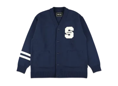 WIND AND SEA Logo Patch Knit Cardigan "Navy"
