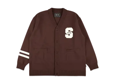 WIND AND SEA Logo Patch Knit Cardigan "Brown"