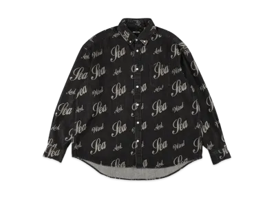 WIND AND SEA Logo Patterned Denim Shirt "Black"