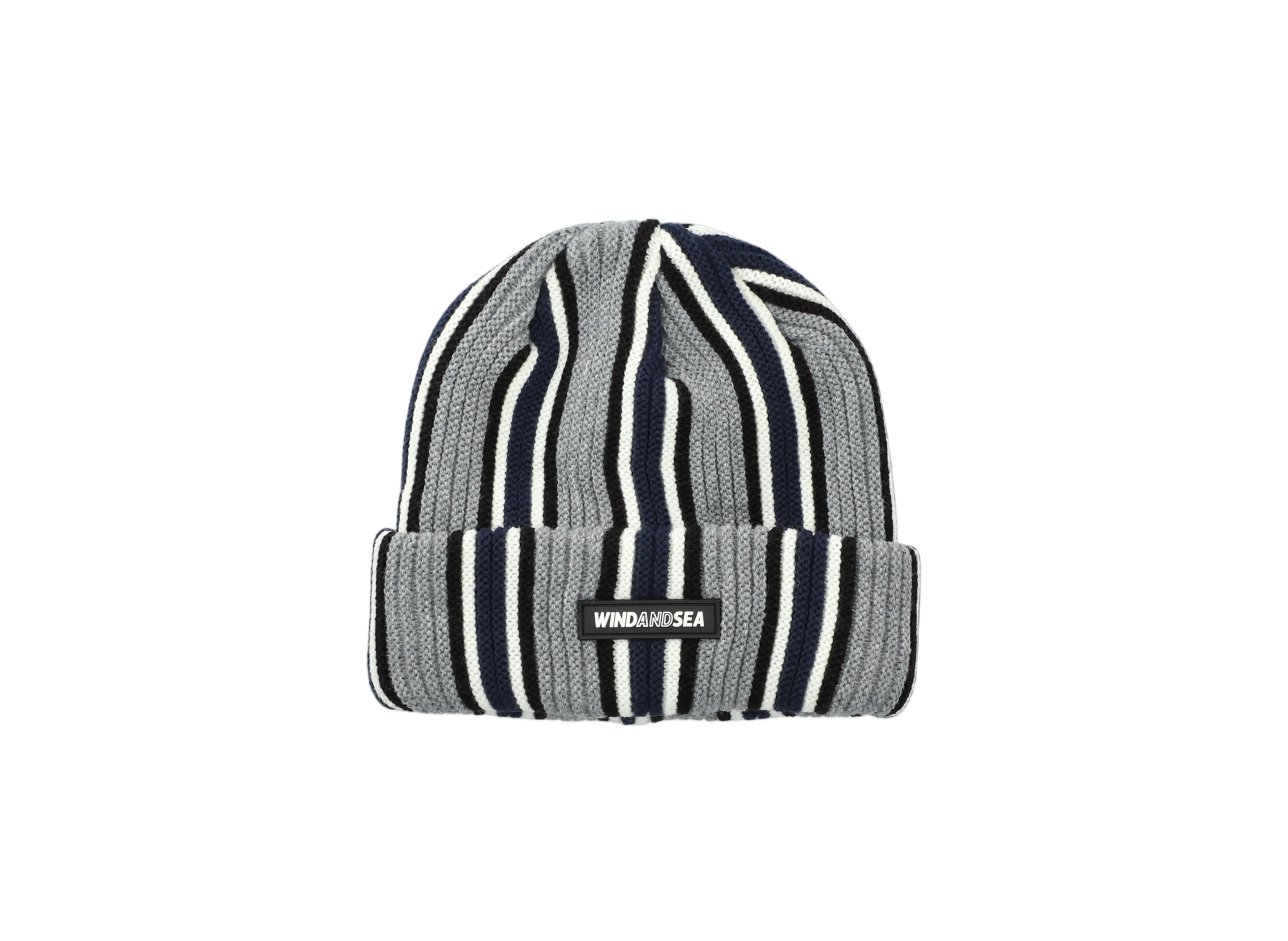WIND AND SEA Stripe Knit Cap "Gray_Navy"