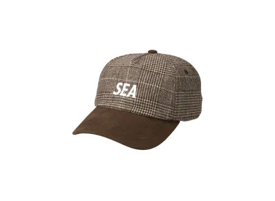 WIND AND SEA Logo Suede Check Cap "Brown"