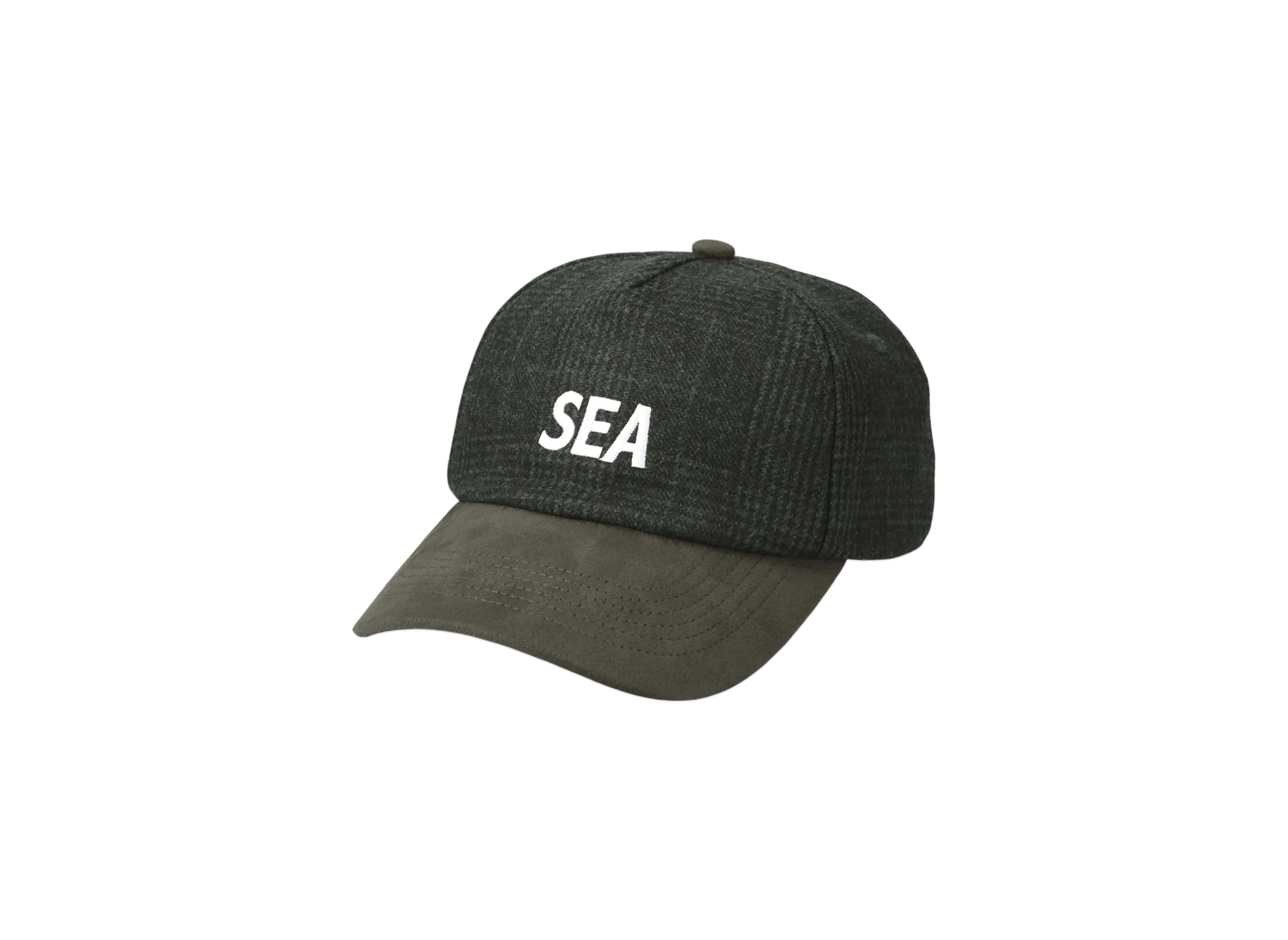 WIND AND SEA Logo Suede Check Cap "Green"