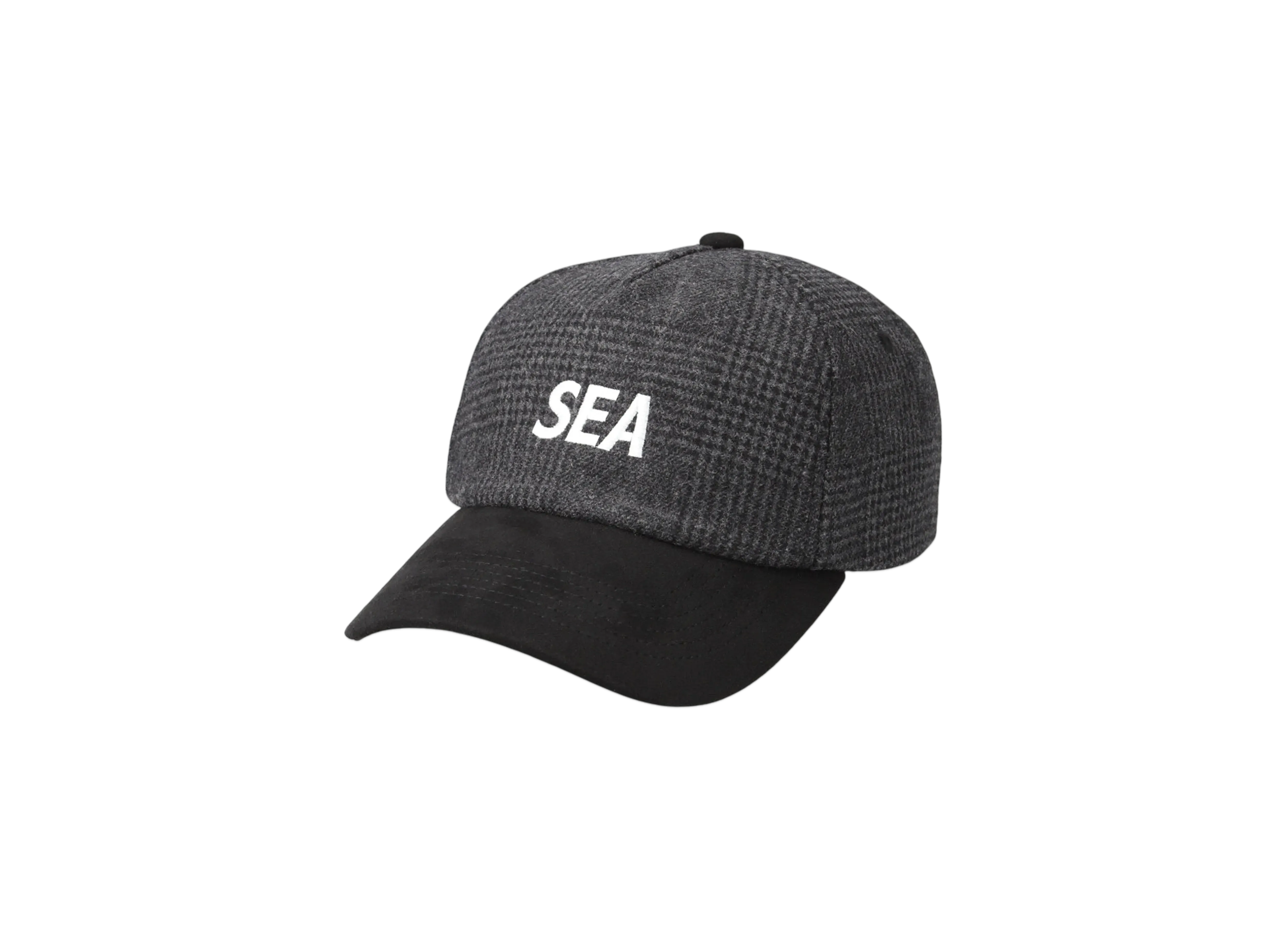 WIND AND SEA Logo Suede Check Cap "Black"