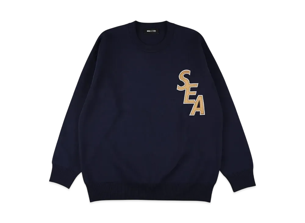 WIND AND SEA Patch Crew Sweater "Navy"