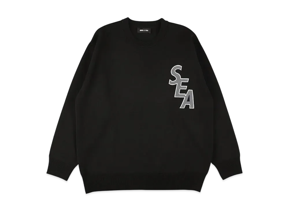 WIND AND SEA Patch Crew Sweater "Black"