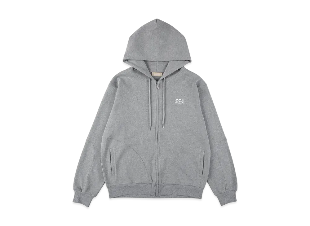 WIND AND SEA ES_W_Zip-Up Hooded Waffle Shirt "Gray"
