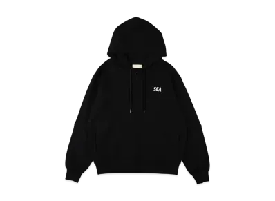 WIND AND SEA ES_W_Zip-Up Hooded Waffle Shirt "Black"