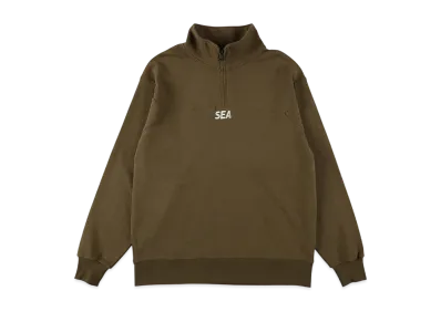 WIND AND SEA ES_W_Half Zip Waffle Shirt "Olive"