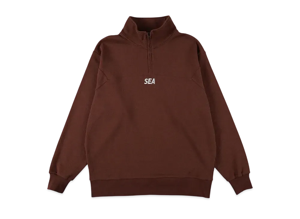 WIND AND SEA ES_W_Half Zip Waffle Shirt "Brown"