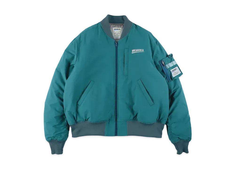 WIND AND SEA Fishnet Recycled Nylon Ma-1 Jacket "Sea_Foam"