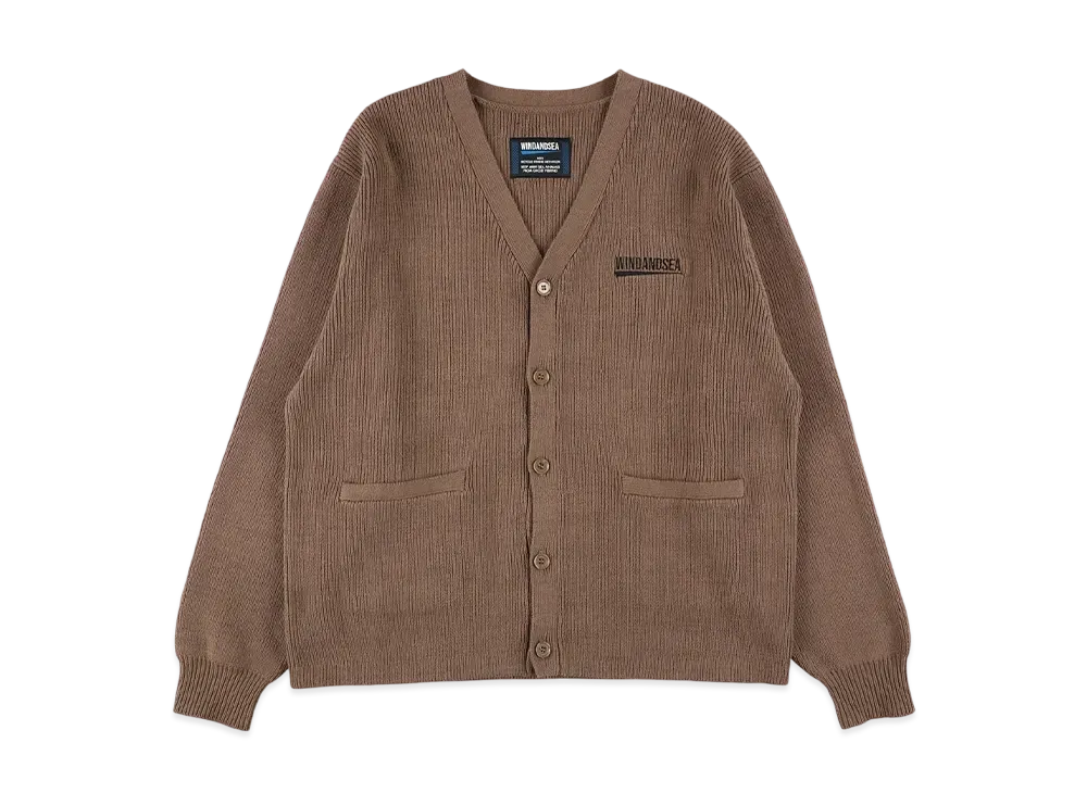 WIND AND SEA Fishnet Recycled Nylon Knit Cardigan "Sand_Gray"