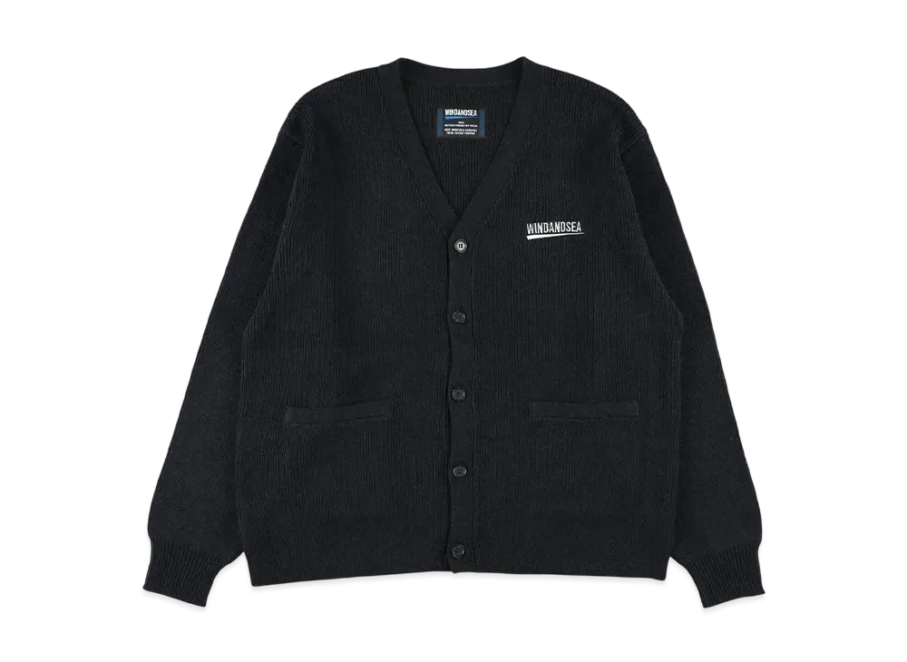 WIND AND SEA Fishnet Recycled Nylon Knit Cardigan "Black"
