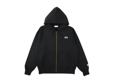 WIND AND SEA Glitch Limited Edition Black Over Dye Zip-up Hooded Sweatshirt "Black_Wh"