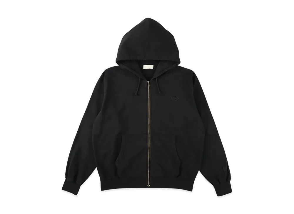 WIND AND SEA Glitch Limited Edition Black Over Dye Zip-up Hooded Sweatshirt "Black_Bk"