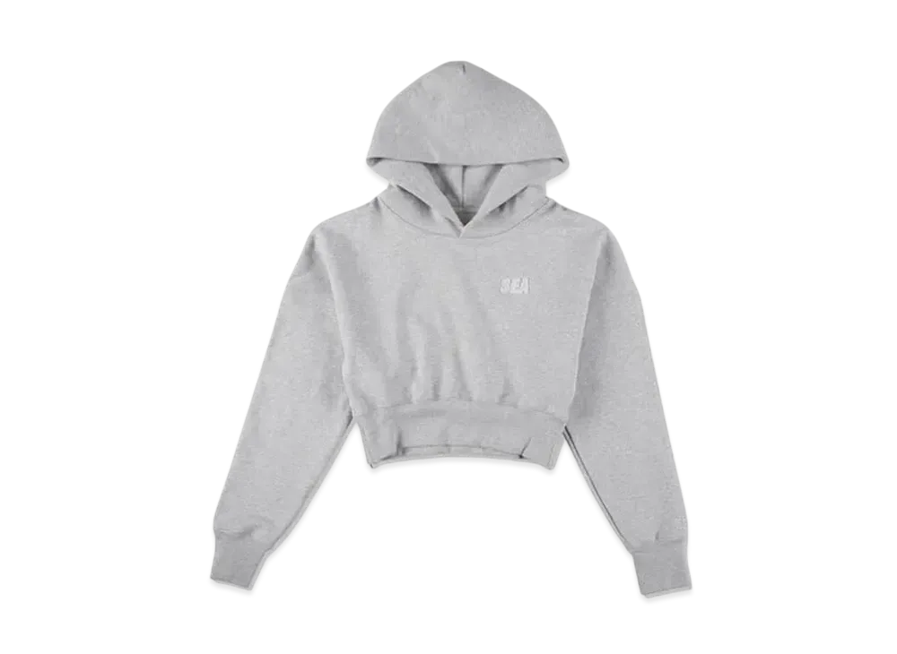 WIND AND SEA Cozy Cropped Hooded Sweatshirt "Heather Gray"