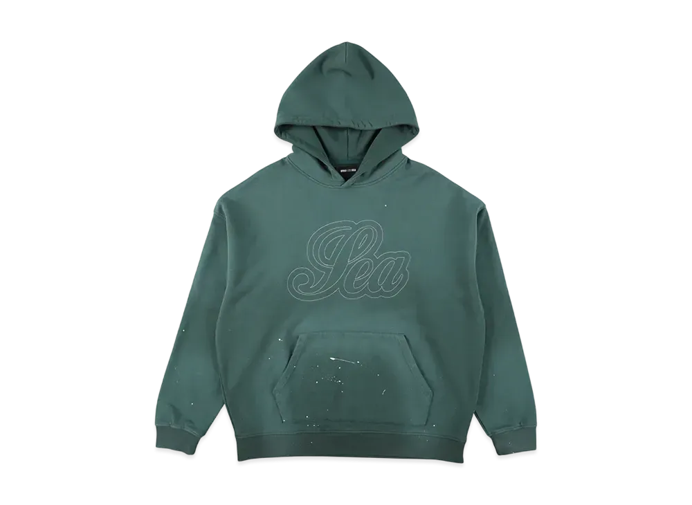 WIND AND SEA Fade Paint Hooded Sweatshirt "Green"