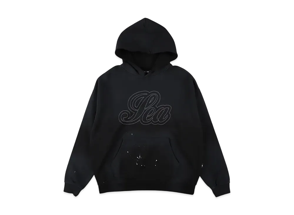 WIND AND SEA Fade Paint Hooded Sweatshirt "Black"