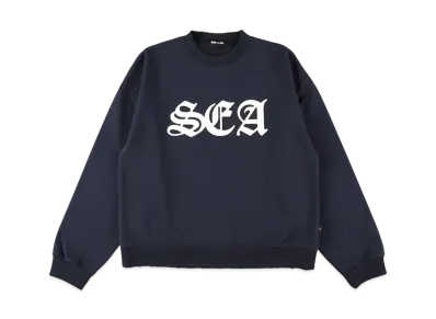 WIND AND SEA Leather Patch Sweatshirt "Navy"