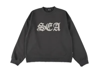 WIND AND SEA Leather Patch Sweatshirt "Black"