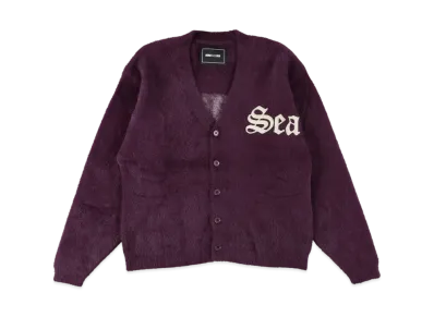 WIND AND SEA Shaggy Knit Cardigan "Purple"