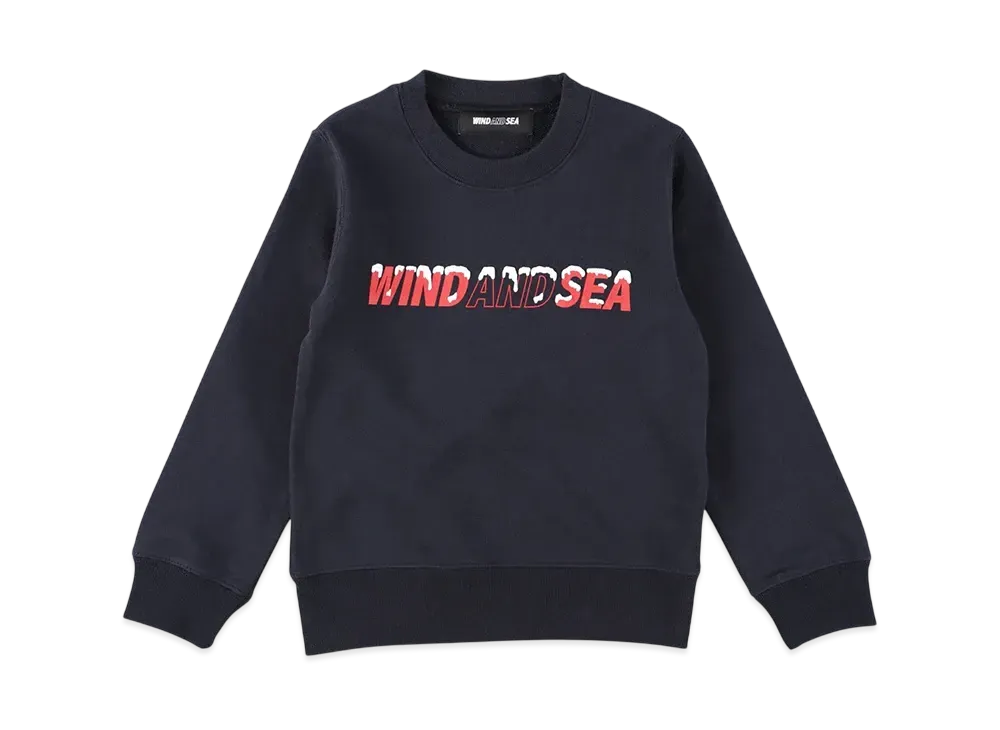 WIND AND SEA Xmas Logo Kids Sweatshirt "Navy"