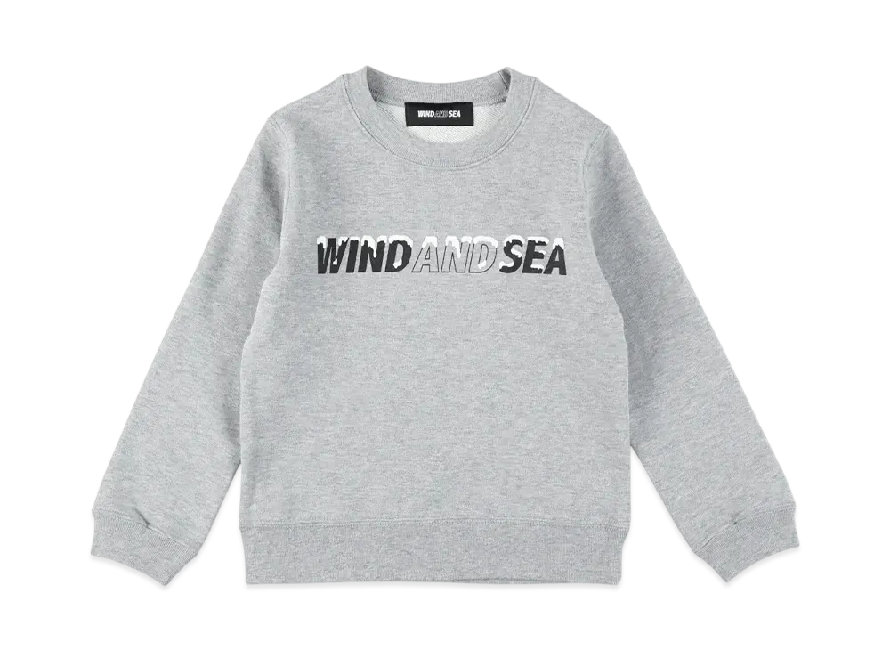 WIND AND SEA Xmas Logo Kids Sweatshirt "Gray"