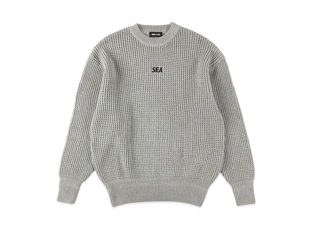 WIND AND SEA Cotton Waffle Sweater "Gray"