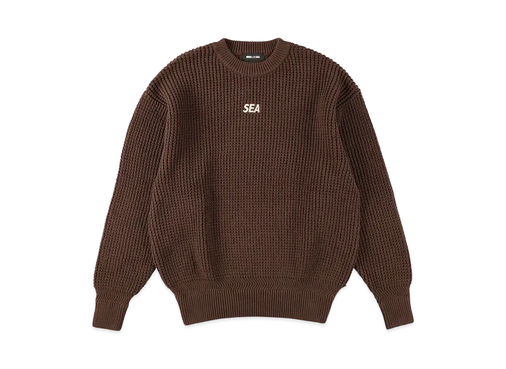 WIND AND SEA Cotton Waffle Sweater "Brown"