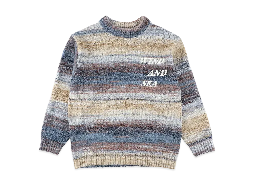 WIND AND SEA Boucle Logo Knit "Blue"