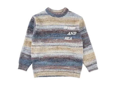 WIND AND SEA Boucle Logo Knit "Blue"