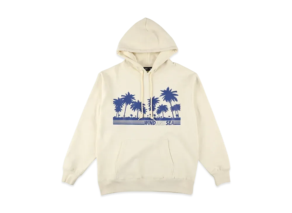 WIND AND SEA Palm Tree Logo Hooded Sweatshirt "Natural"