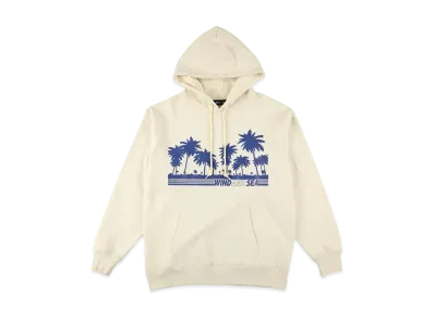 WIND AND SEA Palm Tree Logo Hooded Sweatshirt "Natural"