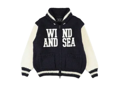 WIND AND SEA Patch Logo Cowichan Jacket "Navy"