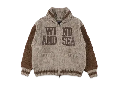WIND AND SEA Patch Logo Cowichan Jacket "Brown"