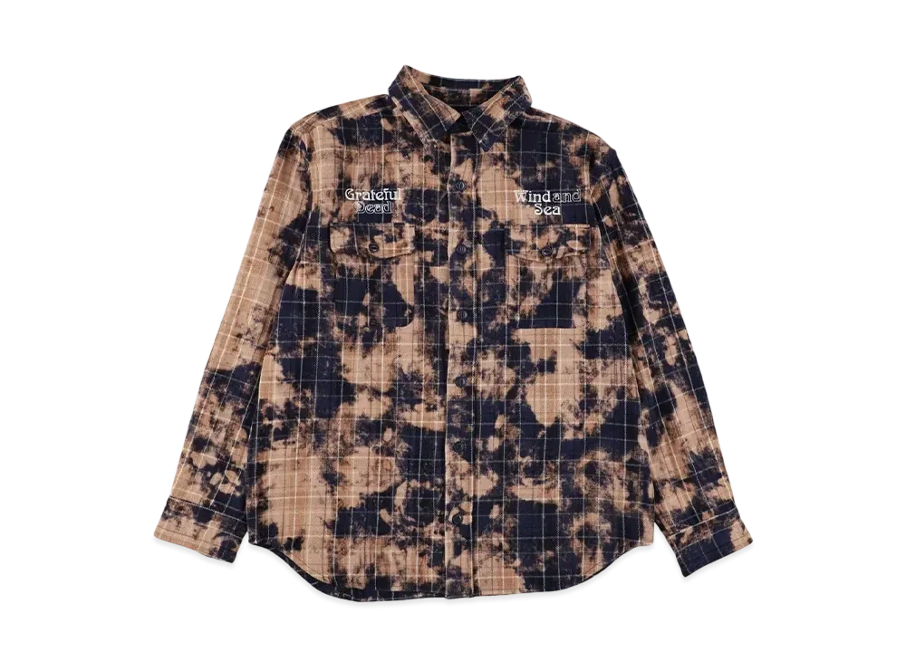 WIND AND SEA x Grateful Dead Dameged Heavy Plaid Shirt "Brown"