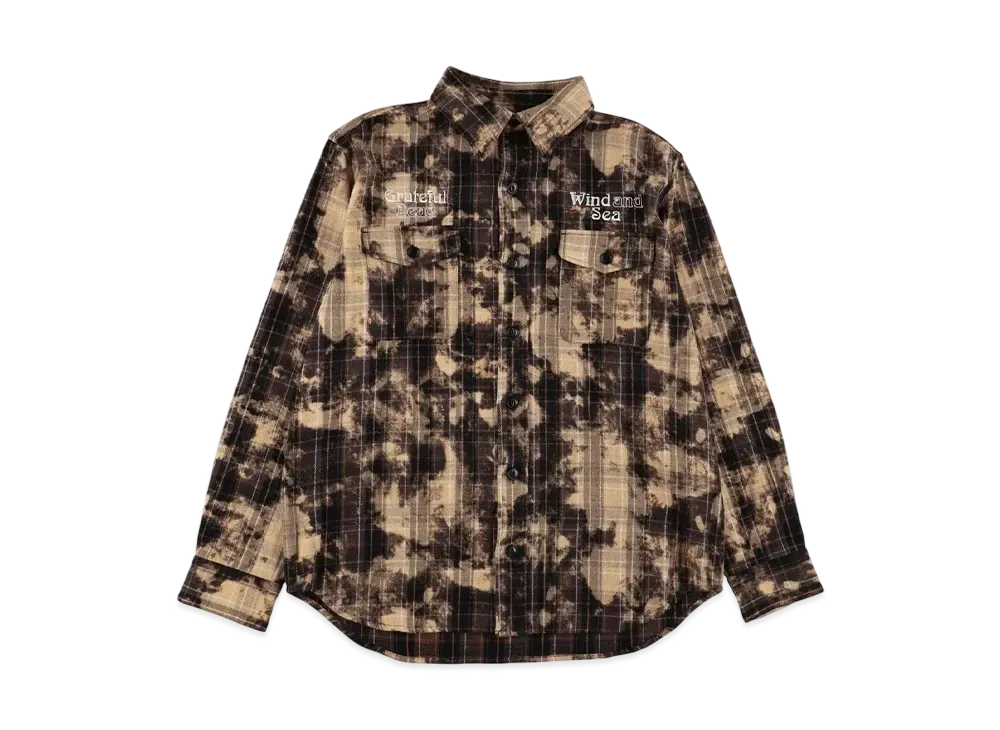 WIND AND SEA x Grateful Dead Dameged Heavy Plaid Shirt "Black"