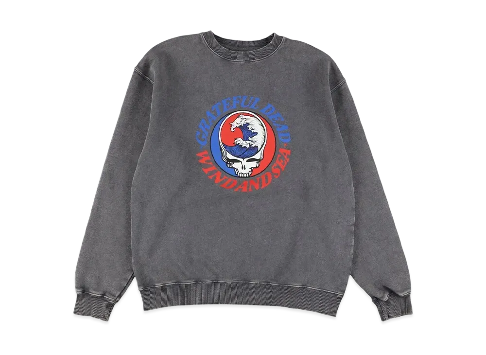 WIND AND SEA x Grateful Dead Sulfer CrewNeck Sweatshirt "Chacoal"