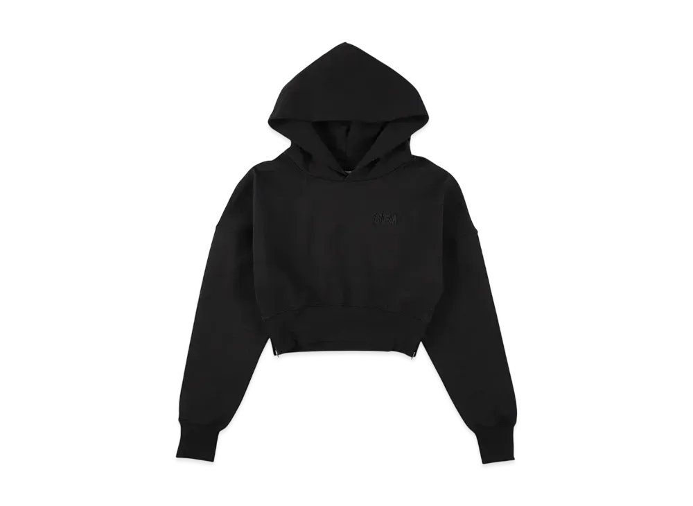WIND AND SEA Cozy Cropped Hooded Sweatshirt(Ladies) "Black"
